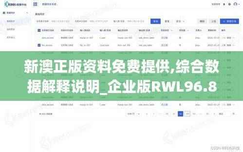 新澳正版资料免费提供,综合数据解释说明_企业版RWL96.8