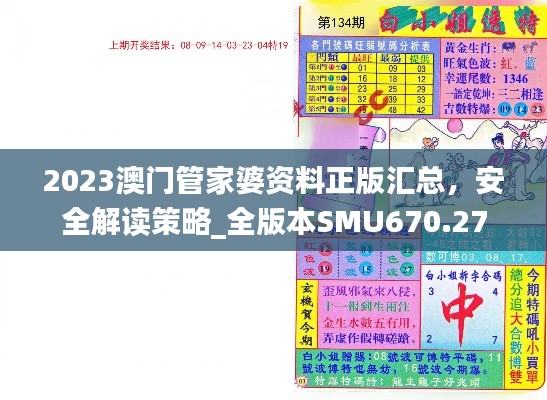 2023澳门管家婆资料正版汇总,安全解读策略_全版本SMU670.27