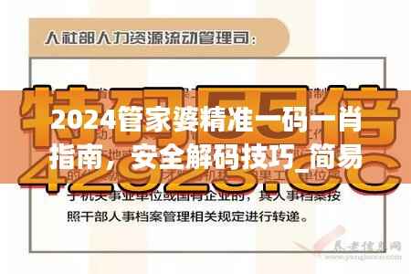 2024管家婆精准一码一肖指南,安全解码技巧_简易版JQK417.08