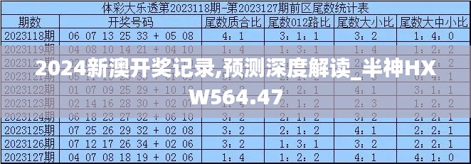 2024新澳开奖记录,预测深度解读_半神HXW564.47
