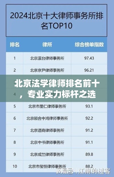 北京法学律师排名前十,专业实力标杆之选